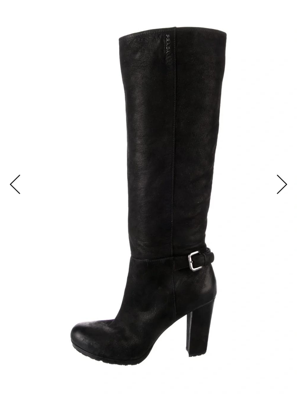 Women’s Prada Black Knee-High Heel Boots - Classic Stylish Design